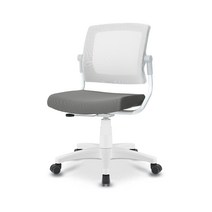 보네드 로이 사무실 회의실 컴퓨터 사무용의자 학생 책상의자, 화이트 프레임, 아이보리 화이트 등받이, 그레이