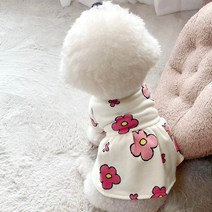 Neirny 강아지 후드티 원피스 기모 맨투맨 티셔츠 데일리 봄옷 포메 시츄 말티즈 비숑 고양이옷