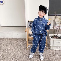 일본 패션 아동복 가을베이프 아동 상어 데님 얇은 남아 여아