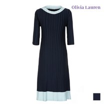 올리비아로렌 배색 트리밍 플리츠 원피스 VOCOAWM6426