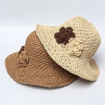 왕 꽃 장식 왕골모자 라피아햇 밀짚모자 여름모자 여자모자 플로피햇 챙모자 엄마모자 엄마선물 할머니모자 할머니선물 중년모자 L20WH221