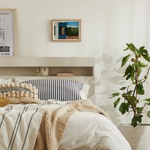 한샘 클로즈 침대 Q퀸/K킹 하부서랍 포함 + 노뜨 라텍스탑 매트리스 K킹, B형 코튼그레이(B)