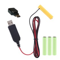 LR03 AAA 배터리 제거기 USB 또는 유형 C 전원 공급 장치 케이블 전기 장난감 손전등 시계를위한 1-4pcs AAA 배터리 교체, D