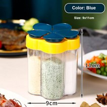 1PC 가정용 조미료 병 플라스틱 5 하나의 플랩 조미료 탱크 소금 탱크 조합 씰링 습기 증거 주방 도구, 폴란드, Green