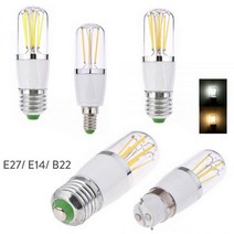 E14 E27 3W 4W 6W LED 필라멘트 전구 조광 가능 B22 베이요넷 교체 30W 40W 60W 백열등 220V 110V DC 12V, 찬 백색, E14 + Dimmable 220V