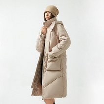 Circyy-겨울 자켓 롱 패딩 후드 파카 여성용 길어진 두꺼운 방풍 패션