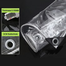 방수포 천막 투명 방수 정원 식물 창고 트럭 레인 야외 애완 동물 집, 108.0.55mm-Unreinforced - 3x6m