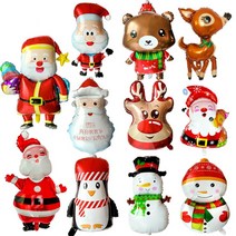 배키샵 크리스마스 캐릭터 은박 풍선, 1개, 12_산타양말