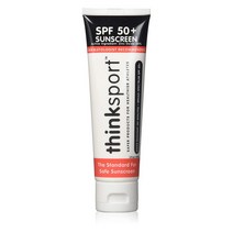 Thinksport 선크림 SPF 50 안전한 천연 미네랄 선블럭 예민한 지성피부보호 방수 비건 선로션 89ml 1개