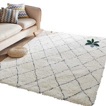 인조양털러그북유럽 북유럽 인테리어 거실 카페트, 2000MMx3000MM흰색흰색줄무늬