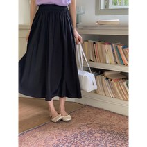 Banhany 제이크 여리여리 플레어 플리츠 롱 스커트 4color