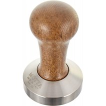스테인리스 스틸로 만든 Motta 8100/M 탬퍼 브라운 리얼 우드 핸들이 있는 평면 58mm, 단일옵션