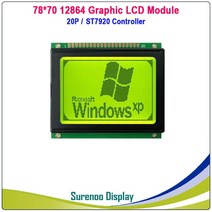 2.7 quot78X70MM 12864 그래픽 매트릭스 LCD 모듈 디스플레이 화면 KS0108 ST7920 컨트롤러 노란색 녹색 파란색 LED 백라이트, [02] 12864G1-BW-KS0108