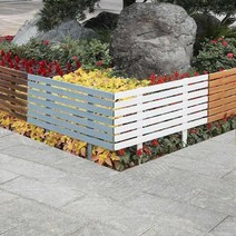 정원 울타리 담장 화단 나무울타리 펜스 마당 테라스, 길이 100cm 높이 50cm 다이아몬드화이트