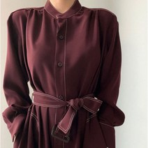 스피소 여성 봄 가을 간절기 긴팔 긴소매 오픈형 롱원피스 허리벨트 원피스 쟈켓 A라인 원피스 치마 바바리 차이나카라 포켓롱원피스 트렌치코트