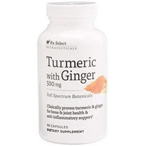 USA직구 Rx Select 생강 Turmeric 영양제 하루적정량 With Ginger 500Mg 90Cap 1팩, 수량, 상세참조