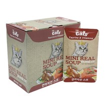 더캣츠 미니리얼 스프 40g x 20개 고양이 파우치 간식 습식사료, 연어치킨 40g x 20개