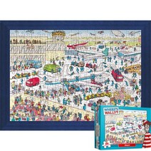 퍼즐피플 월리를찾아라 직소퍼즐, 월리를 찾아라 에어포트 300피스 액자포함(우드블루), 퍼즐유액 포함, 300p