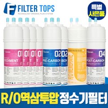 필터탑스 RO멤브레인 역삼투압 정수기 필터 전체 1년 2년, 선택04_교체세트A(3+1+0+0)