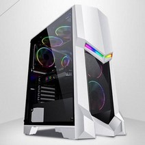 컴퓨터 수냉식 본체 특이한 PC 케이스 BJ 유튜버 다나와 조립 게이밍 LA-000031202, 01 기습 GANK3 RGB 화이트