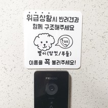 [에이바이독] 위급상황시 구해주세요 현관스티커 초인종스티커 긴급 강아지알림판 아크릴사인 도어사인 문패, 6번