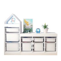 틈새수납장 베란다 다용도실 베이비장 컬러 어린이, 5단x 2세트 + 3단 3단캐비닛(화이트박스)