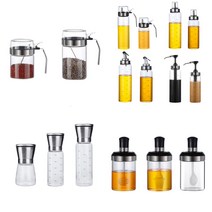 내열유리 스푼 양념통 양념병 주방 조미료 소스 밀폐 유리 스텐레스 보관용기 후추그라인더 양념그라인더 보틀 오일병 소스병 조미료보관 양념보관 세트, TDY 양념소스보틀 3style 세트