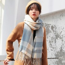 소프트 체크 머플러 베이지블루 GTS43267