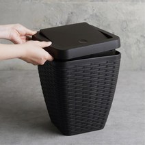 깔끔느낌 7L 방수 플립 욕실휴지통 자취방 호텔 인테리어 식당 집들이선물 쓰레기통, 1개, 그레이