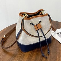 오일리아 캐주얼 캔버스 콤비 배색 손잡이 손가방 토트 핸드백 데일리 스트랩 2개 작은 천가방 여름 빈티지 캐주얼 정장 20대 여자 직장인 출근룩 버킷 바스켓 숄더 크로스백