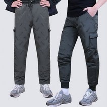 패딩바지 몸빼 깔바지 겨울 남성 고주파 솜 패딩바지 조거핏 일자핏 우모바지 우모복