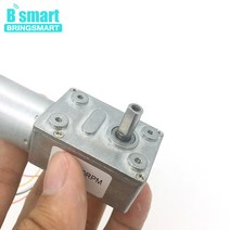 웜기어 감속기 모터 Bringmart JGY-2430 브러시리스 12 볼트 24V DC 웜 기어 모터 자동 잠금 가역 브레이크, 07 12V 90rpm
