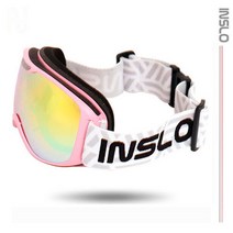 인슬로 스키보드고글 INSLO 주야간겸용렌즈 편안한 아시안핏 주니어용 안경병용 8204, 핑크/골드