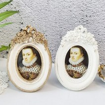 [디작소]호렌 로즈 타원 액자 2.5x3 2color, 색상:화이트골드|사이즈:free