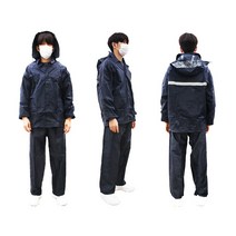 SF 신사 고급우의 블랙 상의 하의세트 판초우의 비옷, L