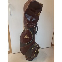 중고 Z285 중고 MATSUMOTO 가죽남성캐디백 브라운, 없음