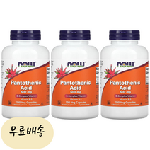 나우푸드 미국정품 판토텐산 비타민B5 500mg 250캡슐, 3개, 250정, 250정