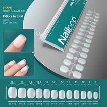 집진기 인조 손톱 울트라 매트 아크릴 소프트 젤 접착제 포함 모든 익스프레스 매니큐어용, 1개, SSquare Cir 150pc