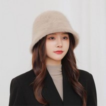 토끼털 도톰한 소프트퍼 중년여성 겨울벙거지 연예인모자 패션코디