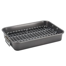 Farberware 베이크웨어 논스틱 스틸 로스터 플랫 랙 27.9 x 35.4 cm 그레이 3597609575