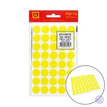 원형스티커 지름16MM 7매 노랑색 팬시용품 오피스용품 동그라미스티커 문구스티커