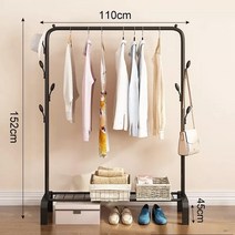 옷걸이행거 이동식행거 YJ01, 110cm 블랙 스토리지 네트워크 다중 후크