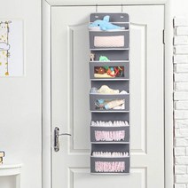 슈퍼마미 5단 문걸이 수납선반 정리함 보관함 공간활용 그레이, 4개