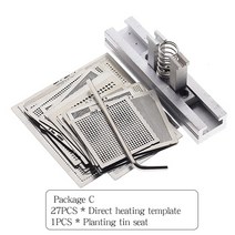 용접용품 휴대용 미니 용접 납땜 27pcs BGA 템플릿 Sik tin Fixture 주석 솔더 볼 납땜 도구 Reballing Sta, 03 Package C