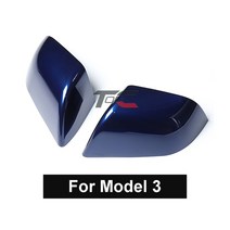 테슬라 모델 3 Y 2016 2020 자동 사이드 후면보기 미러 커버 쉘 캡 하우징 교체 2 개/대, 06 Model 3 blue, 06 Model 3 blue