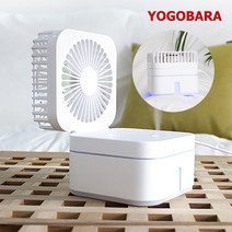 요고바라 탁상용 선풍기 가습기 LED무드등, white, 에어미스트