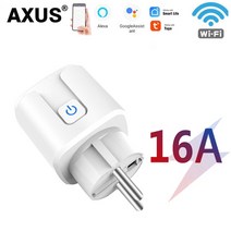 AXUS-EU 와이파이 스마트 소켓 16A 투야 스마트 라이프 홈 전원 플러그 앱 무선 원격 음성 제어 전원 제어, 한개옵션1, 01 1 pcs Smart Plug