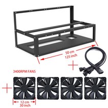 PC 케이스 12 gpu open mining frame rig case 3layers, 협력사, 6개의 GPU와 4개의 팬