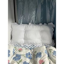 프로방스풍 웜화이트 레이스 침대헤드 쿠션, 50X200, B