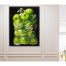 [세잔느화실]송은경 작가 풋사과 버즈 그림액자 홈데코 인테리어, 69x53cm, 화이트알미늄